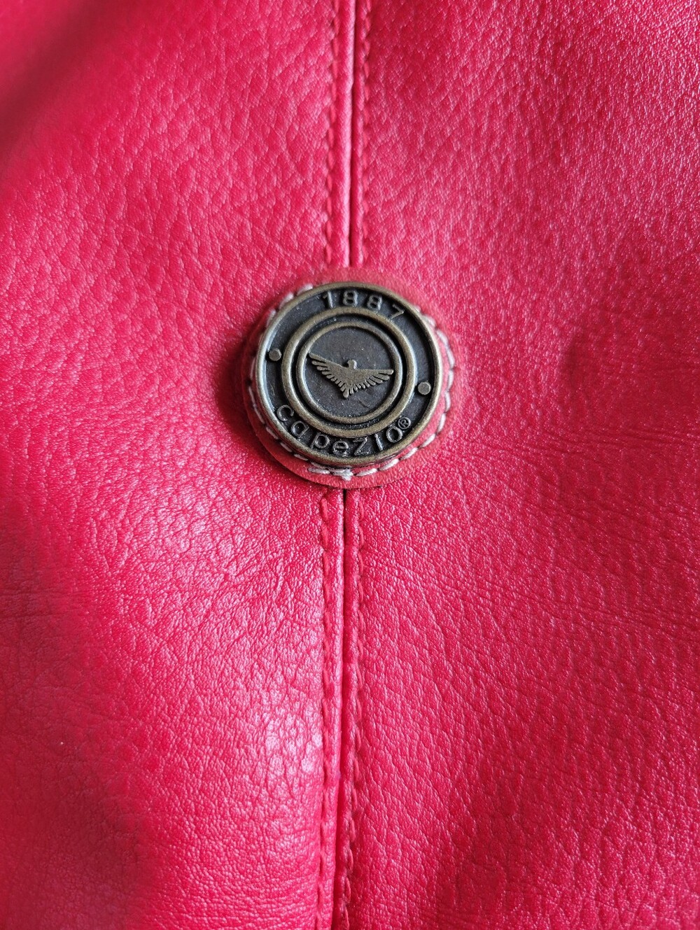 1887 Capezio Red Leather Shoulder Hobo Vintage - Picture 3 of 8